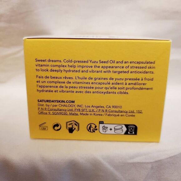 NIB Saturday Skin Yuzu Vitamin C Sleep Mask - Picture 6 of 8
